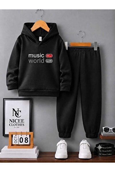 NC Nicee Clothes Children's Tracksuit Set Unisex (Music World Printed Winter ...