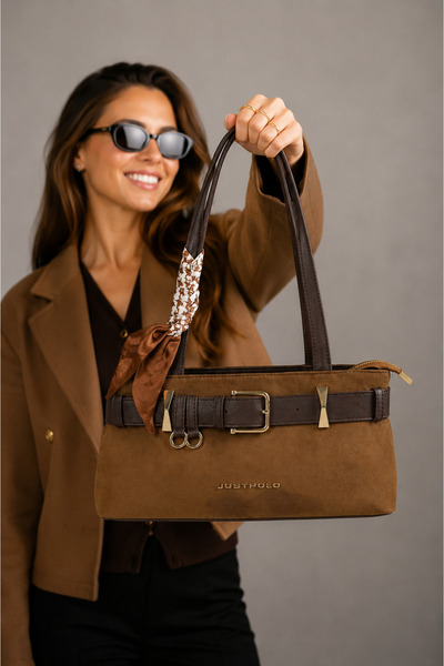 Just Polo Women's Suede Fabric Luxury Design Hand & Shoulder Bag Shopper Suit...