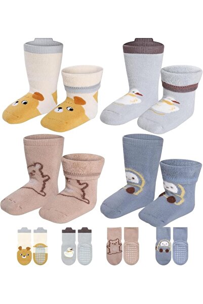 AZONEE Warm Non-Slip Ankle-Length Socks with Cute Cartoon Design, Cotton Walk...