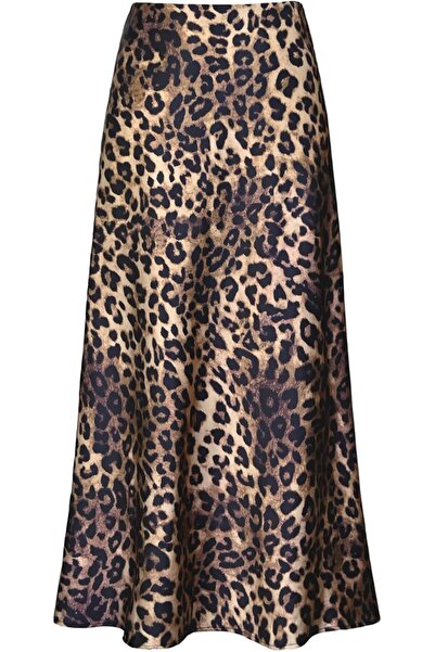 GENERAL Otuzhi Women's High Waist Hidden Elastic Waistband Satin Long Skirt