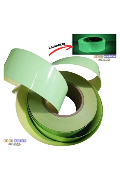 BantMarketim Fosforlu (Fotolümen) Şerit Bant 50mm x 1m Kendinden Yapışkanlı L...