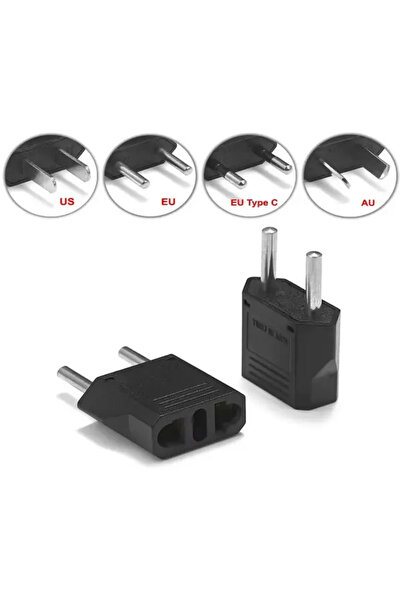 ANKTEK Abd’den Türkiye/Avrupa’ya Priz Çevirici Dönüştürücü US to EU Converter Plug Seyahat Adaptörü - 3 ADET -