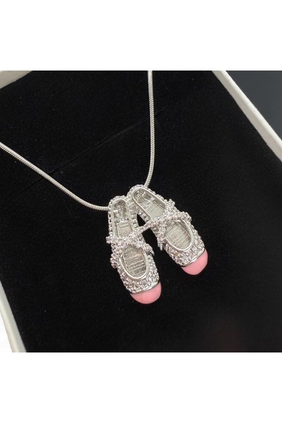 Heda Jewelry Ballerina Kolye - Pilates Princess Kolye - Çelik Balerin Ayakkab...