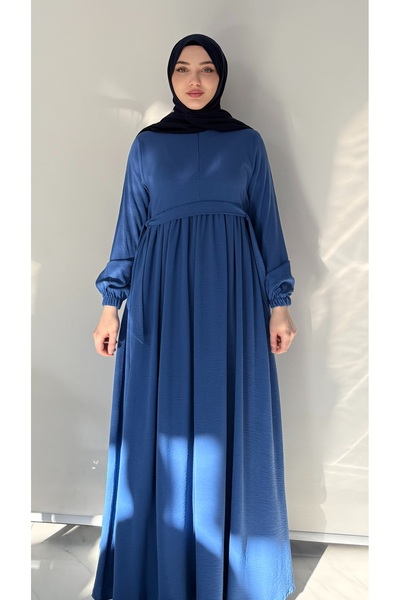 Yuşen Tesettür YUŞEN BOSNİA MEVLANA ELBİSE AEROBİN ÖNÜ FERMUARLI KEMERLİ RAHA...