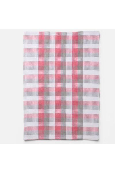 OEM White Grey Fuchsia Checkered Kitchen Towel 60x40cm