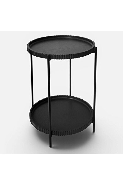 OEM Masuta Auxiliara Rotunda Neagra Ø42x52cm