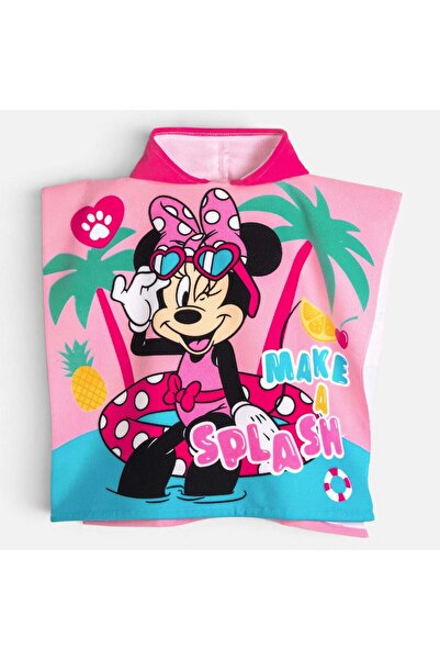 OEM Prosop Poncho de Plaja Roz Minnie Mouse pentru Copii 60x120cm