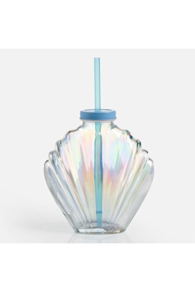 OEM Pahar in Forma de Scoica din Sticla cu Pai 480ml