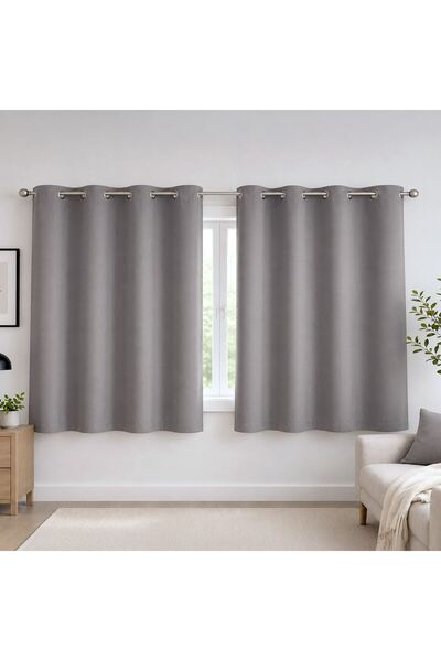 OEM Drapery Curtain with Grey Rings 140x140cm