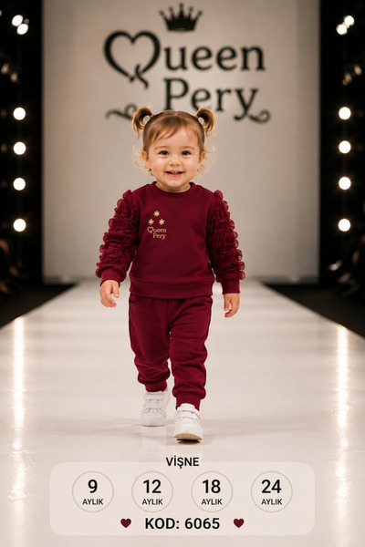 Prenses Peri Kids İki iplik kumaş yüzde yüz pamuk ful likra eşofman takımı
