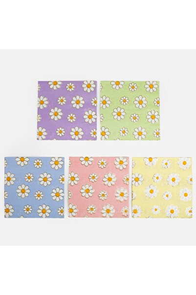 OEM 2-Ply Party Napkins Colorful with Daisies 33x33cm - 25pcs