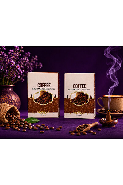 Coffee Aromalı İleri Akışlı Konik Tütsü – 2'li Set | 20 Adet