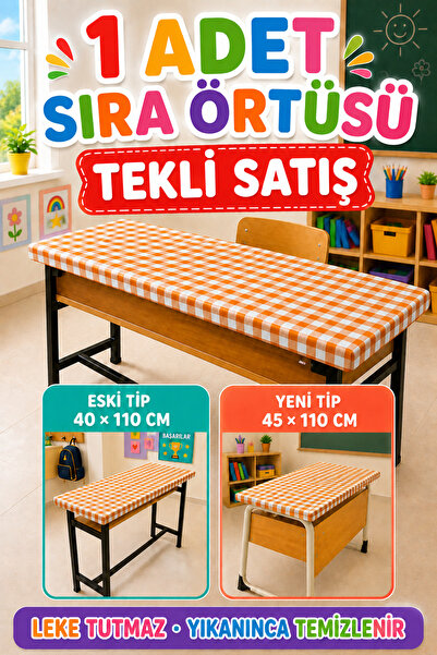 Soft Kare 1 Piece Washable Stain-Resistant Elastic School Desk Cover – Durabl...