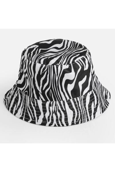 OEM Women's Black & White Zebra Patterned Bucket Hat