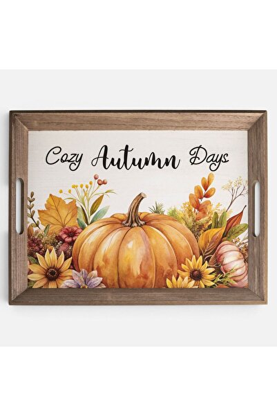 OEM Tava Decorativa din Lemn cu Dovleci 45x34cm