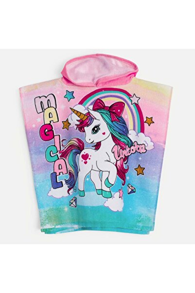 OEM Prosop Poncho de Plaja din Bumbac cu Gluga Unicorn pentru Copii 50x100cm