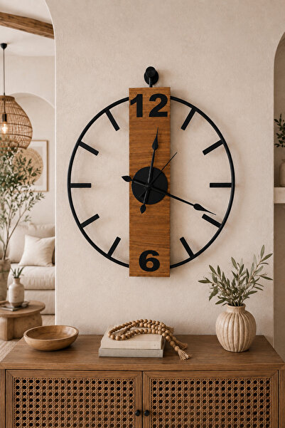 Mgs SAAT DUVAR SAATİ WOODY DREJ AHŞAP TÜRK METAL DUVAR SAATİ