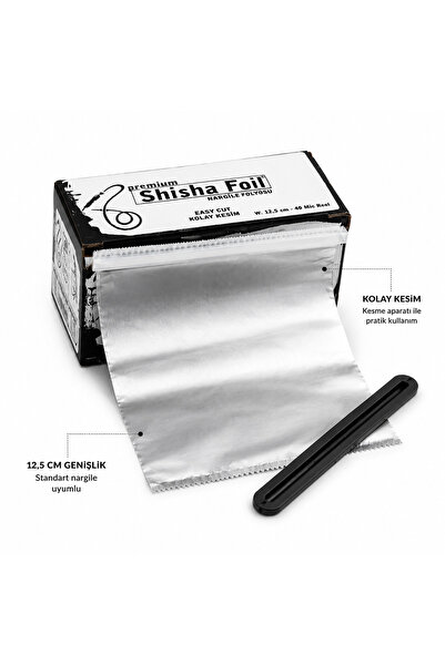 Shisha Premium Foil Nargile Folyosu 2 Metre 40 Micron 12,5 cm Kolay Kesim Kes...