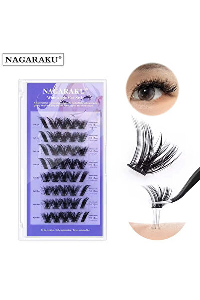NAGARAKU Αυτοκόλλητες βλεφαρίδες DIY ευρείας γωνίας σε στυλ γάτας