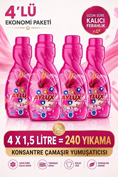 Extra Konsantre Çamaşır Yumuşatıcısı Elegance 1500 ml x 4 ( 240 Yıkama )