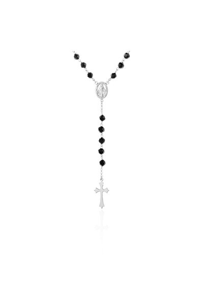 Sonis Lant tip "rozariu " din argint 925 rodiat,Piatra: onix, Culoare : negru...