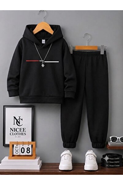 NC Nicee Clothes SET TRENING COPII UNISEX (CU DUNGĂRI ROȘII ȘI ALBE, IMPRIMAT...