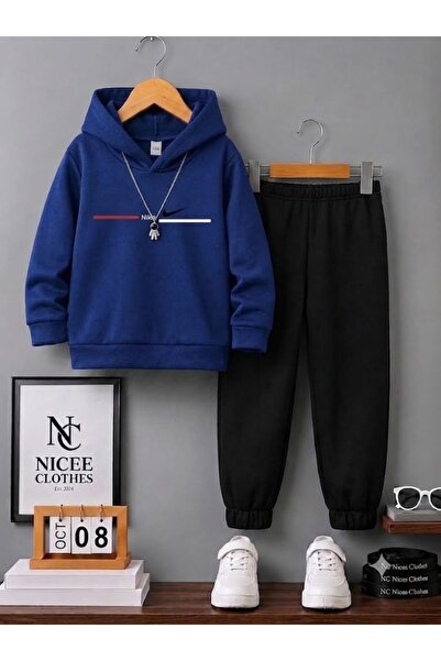 NC Nicee Clothes Детски унисекс анцуг комплект (на червено-бели райета, с при...