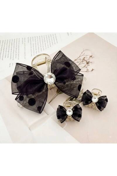MA REINE 3-Piece Plastic Latch Clasp Set with Polka Dots (Bc-1311)