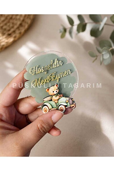 TWİN COLLECTION Ayı Figürlü Hoşgeldin - Yeni Doğan - Doğum Günü - Mevlid Plek...