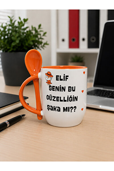 Genel Markalar PORSELEN KAŞIKLI İSİMLİ KUPA