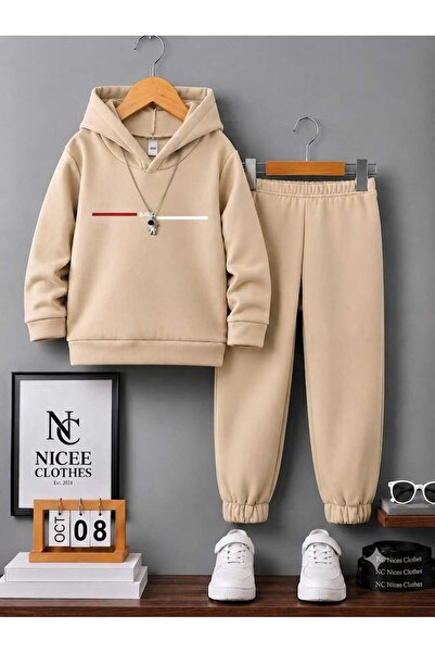 NC Nicee Clothes SET TRENING COPII UNISEX (CU DUNGĂRI ROȘII ȘI ALBE, IMPRIMAT...