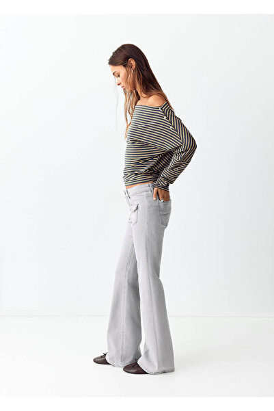 Mango Teen Zımbalı flare jean pantolon