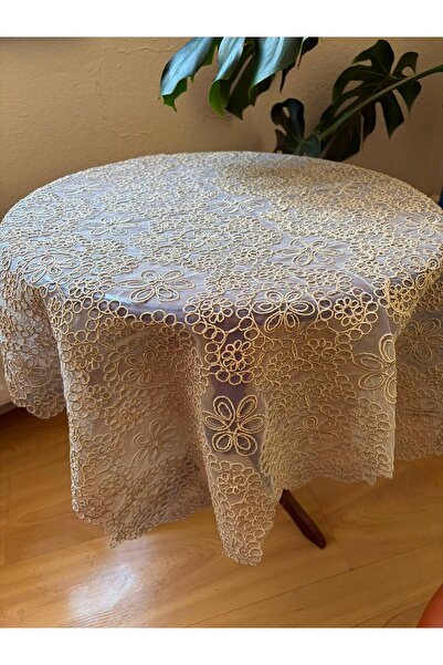 BRL ÇEYİZ HOME Fiskos Tablecloth Tulle Guipure Dowry Box