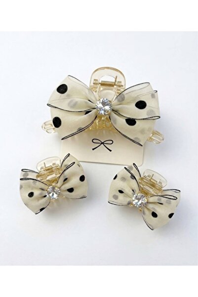 MA REINE 3-Piece Plastic Latch Clasp Set with Polka Dots (Bc-1311)