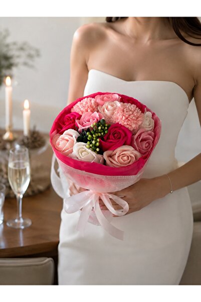 YAPAY ÇİÇEKÇİNİZ Buchet de trandafiri artificiali de lux, parfumați, de 28 CM...