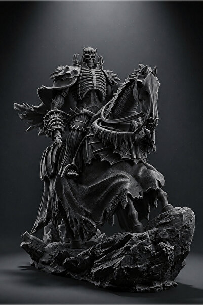 Anka Atolye Skull Knight (30cm) - Berserk Profesyonel Airbrush Boyalı 3D Reçi...