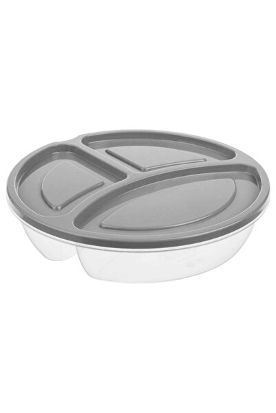 CATIANO Caserola rotunda plastic 3 compartimente 1.1l capac gri 0% BPA