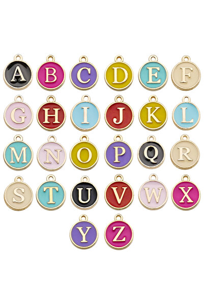 Choice11 A-Z Mix Color 26pcs 26pcs 12*14mm A-Z Letter Charms Enamel Charms Al...