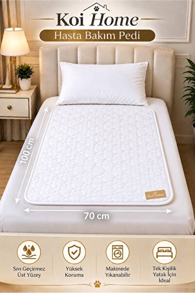 Koi Home Washable 70X100 Patient Care Underpad, Liquid-Proof, Quilted, Highly...