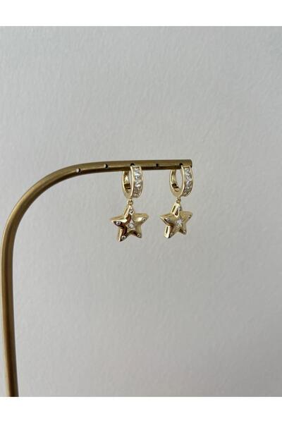 XUPING JEWELRY أقراط ذهبية اللون بتصميم خاص من حجر الباغيت على شكل نجمة متدلية XP