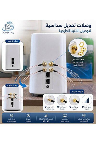 Generic Brand وصلات تعديل سداسية للراوتر – لتوصيل الأنتينا الخارجية