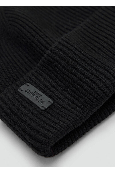 MANGO Kids Ribbed hat with relief logo