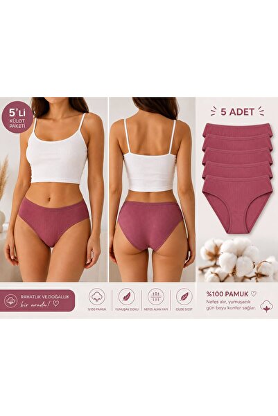 Tutku 5'li %100 Pamuk Bikini Külot