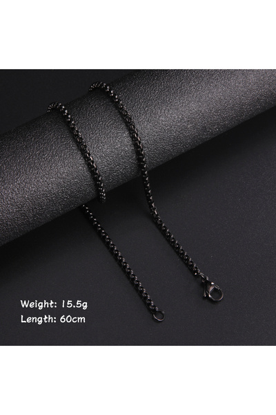 Choice 60cm Box Chain Black Skyrim Fashion 60cm Long Box Chain Necklace Men S...