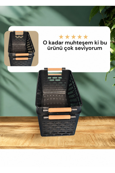 NİSİBİS HOME 2 Adet Çok Amaçlı Plastik Tutacaklı Organizer Sepet-Dolap İçi & ...