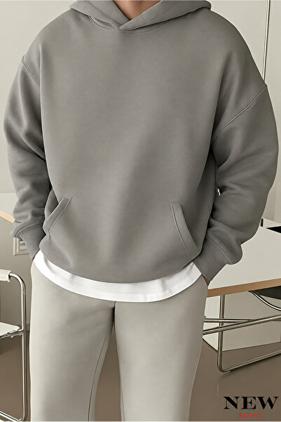 New Shine Solid Color Cotton Men's Sweatshirt