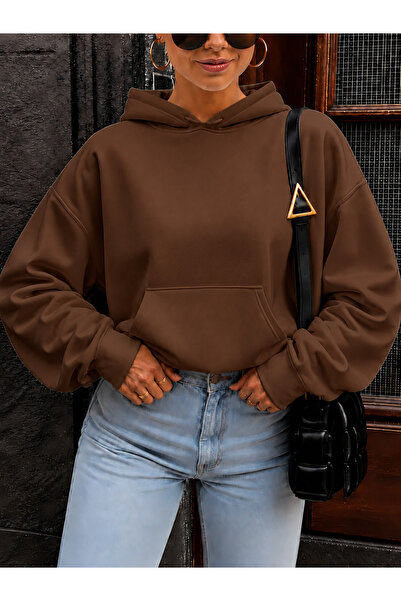 New Shine Solid Color Cotton Women's Sweatshirt