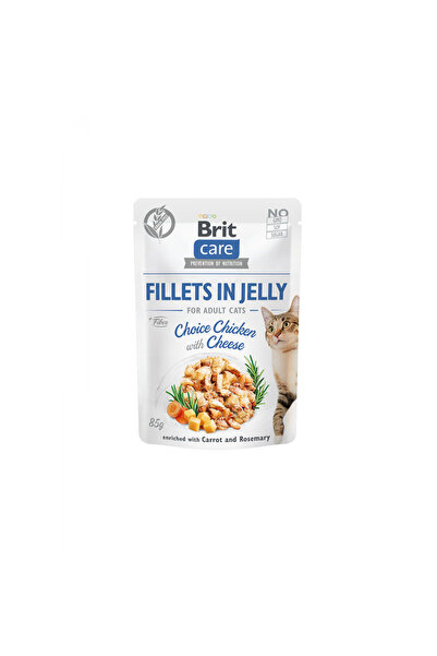 Brit Care Cat Fileuri în jeleu, Alegere Pui cu Brânză 85 g