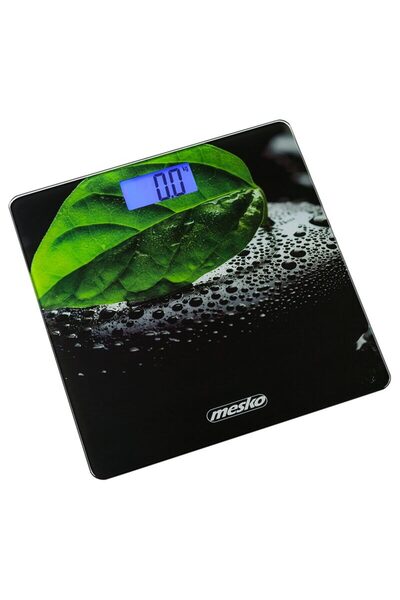 MESKO Cantar electronic, max 150 Kg, LCD, Negru/Verde, Baterie Litiu 3V