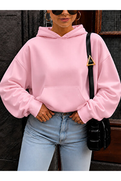 New Shine Solid Color Cotton Women's Sweatshirt
